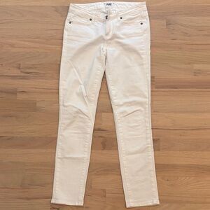 PAIGE White Skinny Peg Fit Jeans